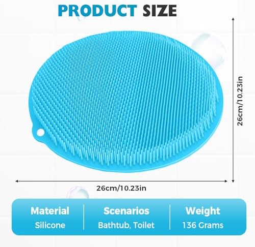 Silicone Shower Foot Scrubber Mat, 2025 New Shower Foot and Back Scrubber Massage Pad with Non-Slip Suction Cups, Wall Mounted Feet Back Cleaning Exfoliating Bath Wash Pad for Men and Women (Purple)