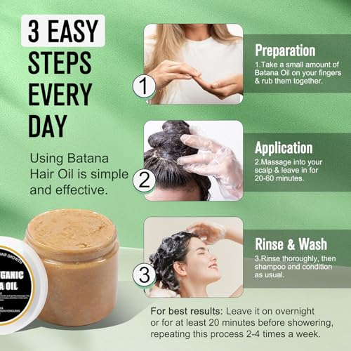 Divine Vitals Batana Oil for Hair Growth, Divine Vitals Organic Batana Hair Growth Oil, Treats Dry Hair, Suitable for all hair types, for Men and Women(2Pcs-4.23Oz)