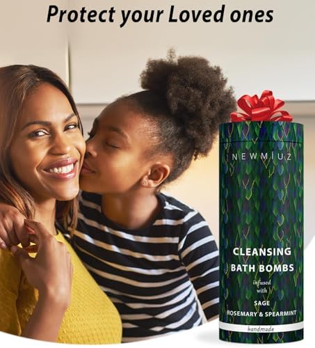 Sage Bath Bombs Spiritual Bath Energy Clearing Protection Shielding Smokeless Smudging Sage Rosemary and Spearmint Relaxation Stress Relief Spa Gift