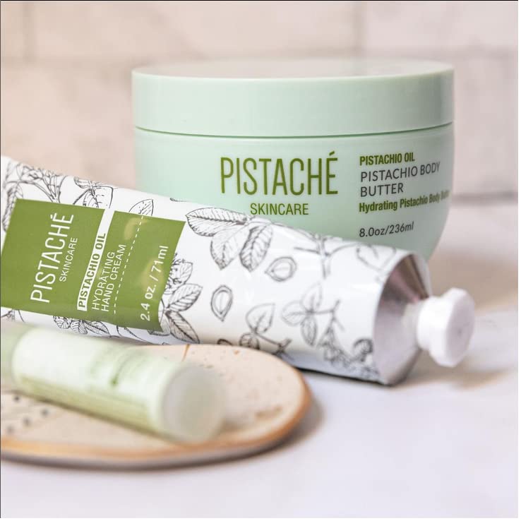 Pistaché Skincare Pistachio Oil Hand Cream + Hydrates and Nourishes Last All Day + Vitamin E + Antioxidant Protection + Protects Skin, Nails & Cuticles, 2.4 oz