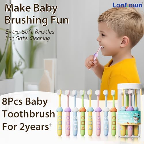 Kids Toothbrushes 8 Pack,Soft Bristle Toothbrush for Toddlers 2-12 Years Old, Cute Multicolor Boys Girls Toothbrushes,Clean Kids Teeth Bristles Not Easy to Shed