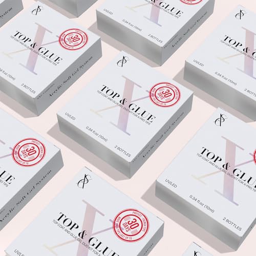 SXC Cosmetics X-Pro Tips Top Coat & Glue Gel Duo Set - Achieve Perfect French Acrylic Nails with Ease