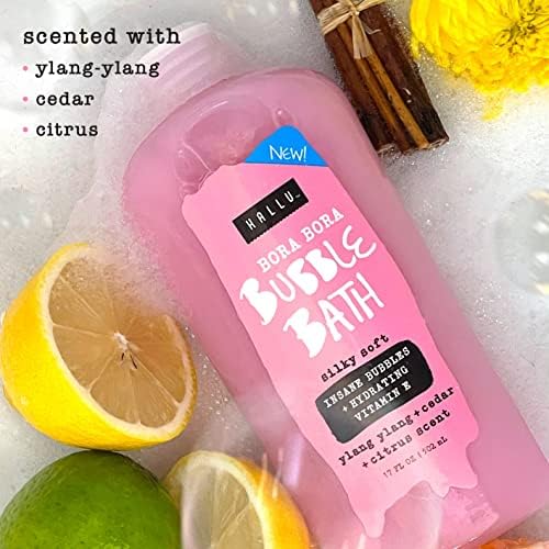 Hallu Bora Bora Bubble Bath Cedar Citrus Scent Hydrating Vitamin E 17 fl oz | 2 Pack