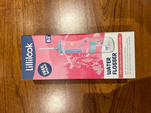 Kids Water Flosser Pink, Rechargeable Oral Irrigator for Kids Aged 6+, 4 Modes, 3 Jet Tips, Fun Stickers, Safe and Gentle Oral Care
