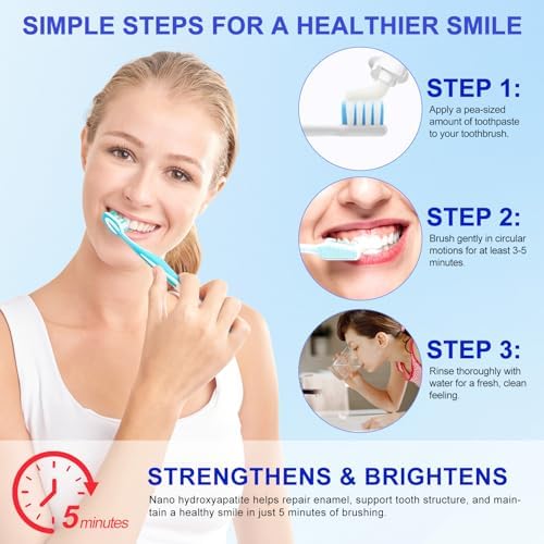 7.5% Hydroxyapatite Toothpaste, (2pcs) Nano Hydroxyapatite Toothpaste 7.5 for Enamel Protection and Tooth Strengthening, Fresh Mint Flavor, Daily Use for Oral Care