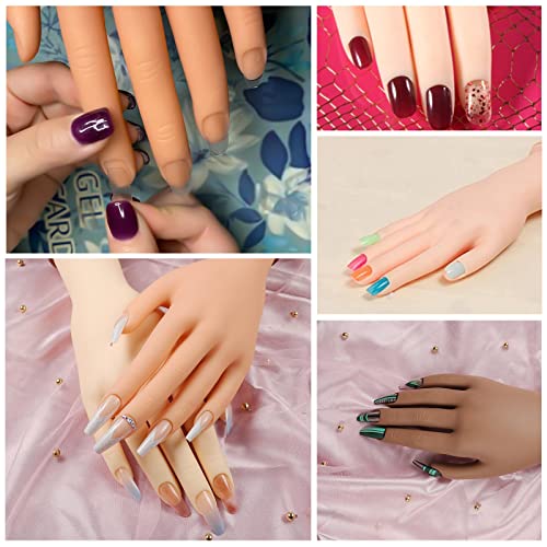 Practice Hand for Acrylic Nails,Mannequin Hands for Nails Practice,Nail Art Hand Nail Training Hand Nail Fake Hand Nail Hand Practice Acrylic Nail Hand 1Pcs Nude Hand