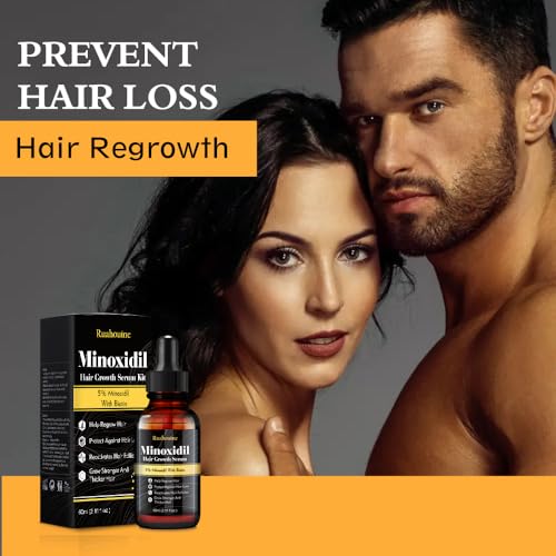 5% Minoxidil Hair Regrowth Oil for Men and Women – Extra Strength Topical Serum for Hair Loss, Promotes Thicker, Healthier Hair and Beard Growth Kit, 2.11 fl.oz