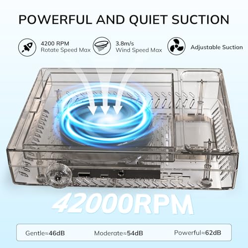 Lavinda Nail Dust Collector, Efficient Nail Dust Vacuum with Washable Filter, Ideal for Acrylic Nail Art, Polishing, Manicure & Pedicure in Salons and Home Use