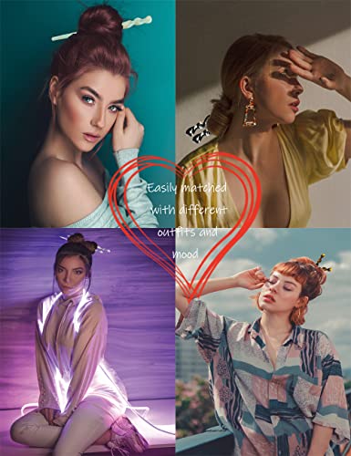 Acetate Tortoise Shell Hair Sticks - Leopard Print Hair Pins, 12 Pieces for Long Hair - Chinese Hair Styling Accessories for Women & Girls