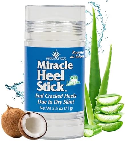 Heel Balm for Dry Cracked Feet - Miracle Heel Stick for Cracked Heel Repair - Heel Balm Stick for Cracked Heel Treatment - Formulated with Pure Aloe Vera, Tea Tree Oil, Shea & Cocoa Butters | 2.5 oz