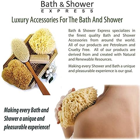 Sea Wool Sponge 6-7" (X-Large) by Bath & Shower Express ® Natural Renewable Resource Esponja for Body, Genuine Exfoliating Skin Wash