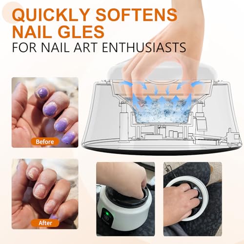 Nail Soaking Bowl, Electric Soak off Bowl Manicure Soaker for Gel Nail Polish Remover, Acrylic Nails, Dip Powder Remover, White