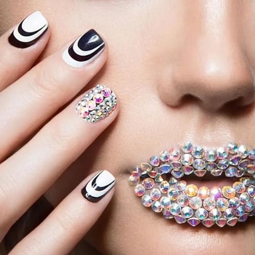 Nail Rhinestones Kit, 18 Types of 900 Special-Shaped Diamonds + 3200 Flat-Bottomed Nail Rhinestones, Nail Crystal DIY Crafts Gemstones for Nail, Shoes, Clothes, Jewels