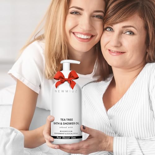 Magnesium inShower Body Conditioner Soft Skin Post Shower Care Moisturizer for Body Legs Bath Oil Sore Muscles Recovery Peppermint Eucalyptus Tea Tree Spa Gift