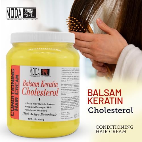 MODA - Cholesterol Deep Conditioning Hair Cream with Keratin, Panthenol, Collagen Amino Acids, Jojoba Oil, and Vitamin E – 64 Oz