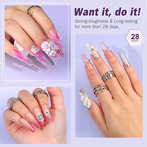 SAVILAND Acrylic Nail Kit with Drill: Professional 0.5Oz Clear/White/Pink Acrylic Powder and 50ml Liquid Set with Drill Nail Brush Forms Tool Extension Set for Beginners with Everything Home DIY Salon