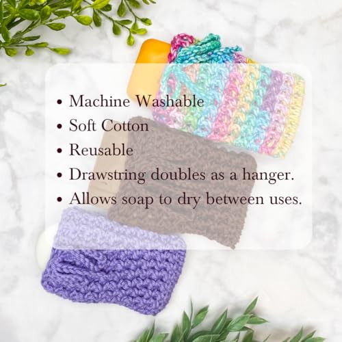 Handmade Moonlit Frost Cotton Soap Saver Bag - Perfect Bathing Accessory for Longer Lasting Soap - Soap Pouch for Shower Soft - 1 Pack