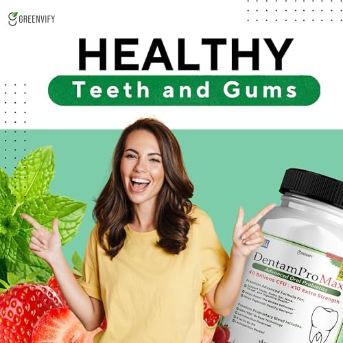 DentamPro Max for Gums and Teeth Health & Fresh Breath - 40 Billion CFU Advanced Oral Probiotics for Mouth Bad Breath, Capsule Supplement (1)
