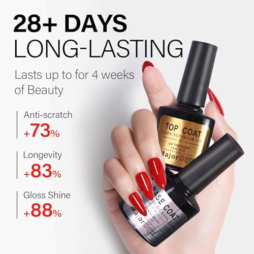 Major Dijit Acrylic Nail Kit with Drill - Complete Starter Set for Beginners White Pink Clear Acrylic Powder, 6 Gel Polish Colors, UV LED Light, Nail Decorations & Salon Tools | Home Manicure Gift Set