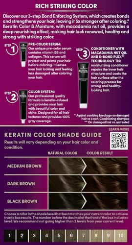 Schwarzkopf Keratin Color, Color & Moisture Permanent Hair Color Cream, 4.2 Dark Brown