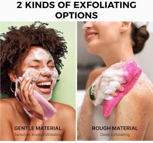 ZOMCHI Soap Bags, Soap Savers for Bar Soap with Different Exfoliating Level, Soap Pouch for Body Wash (2 Pieces, Pink)