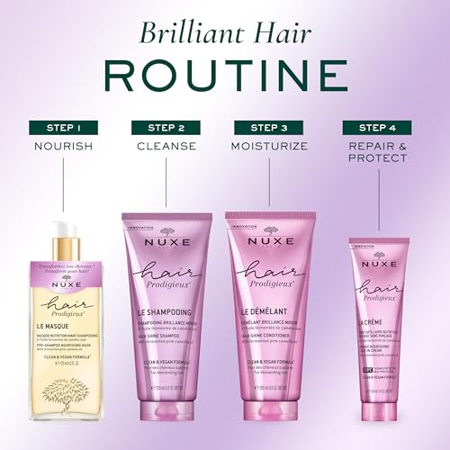 Nuxe Hair Prodigieux High Shine Conditioner. Nourishing Detangler to Intensify Hair Shine & Smoothness. For Soft, Shiny Hair. Silicon Free, 6.8 oz