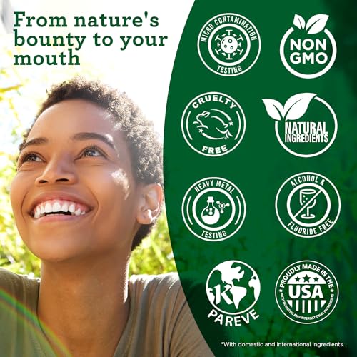 GuruNanda Starter Pulling Oil Mouthwash for Natural Teeth Whitening, Coconut and Peppermint Oil for Fresh Breath & Happy Gums, Alcohol-Free, 8 Oz