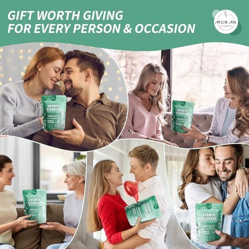 Shower Steamers Aromatherapy 15-Pack Shower Bombs Gifts for Wife, Organic Menthol & Eucalyptus for Shower Natural Essential Oil, Birthday Day Gifts for Wife Her Him Women Men Bath Stress Relief