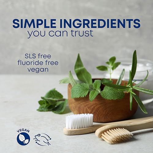 Kiss My Face Triple Action Toothpaste Gel, Herbal Mint Flavor, Removes Plaque, Whitens Teeth, Prevents Tartar, with Tea Tree Oil and Aloe, Fluoride Free, Vegan, 4.5 oz, 3 Pack