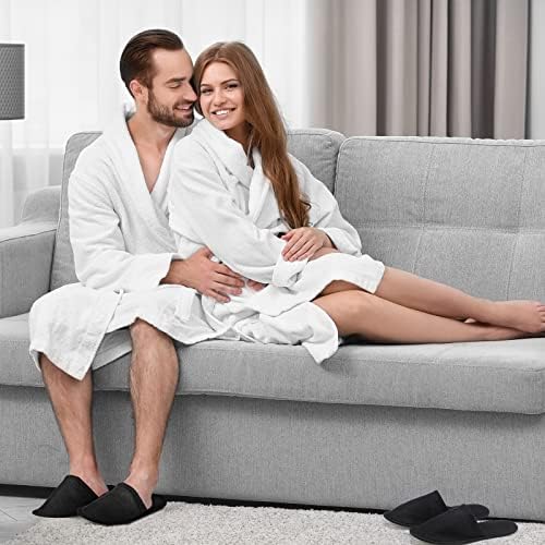 Geyoga 30 Pairs Disposable Spa Slippers for Guest Non Slip House Hotel Closed Toe Indoor Slipper for Men Women Home Wedding Travel, 2 Size