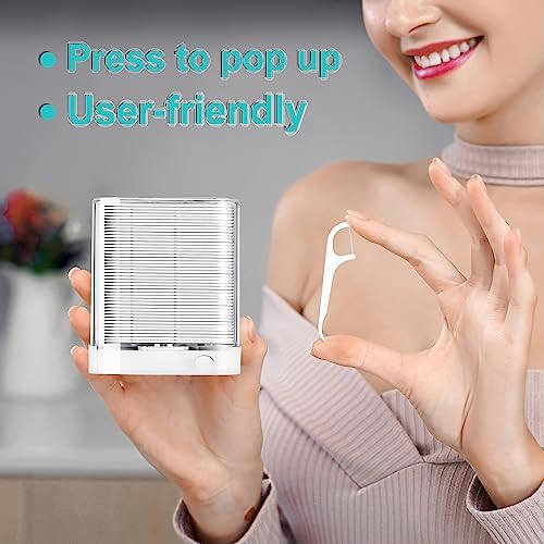 Dental Floss Picks Dispenser - 2 Boxes of Unflavored Flosser Toothpicks (176 Total Count) in Clear Cases for Adults - Hygienic Oral Care Solution for Clean Teeth.