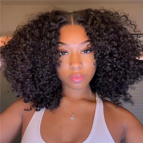 Wiggins Wig Ready And Go Glueless Wigs Human Hair Pre Plucked Pre Cut Curly Human Hair Wig 4x7 Lace Front Wig Pre Bleached Knots Glueless Wigs For Black Women 18 Inch