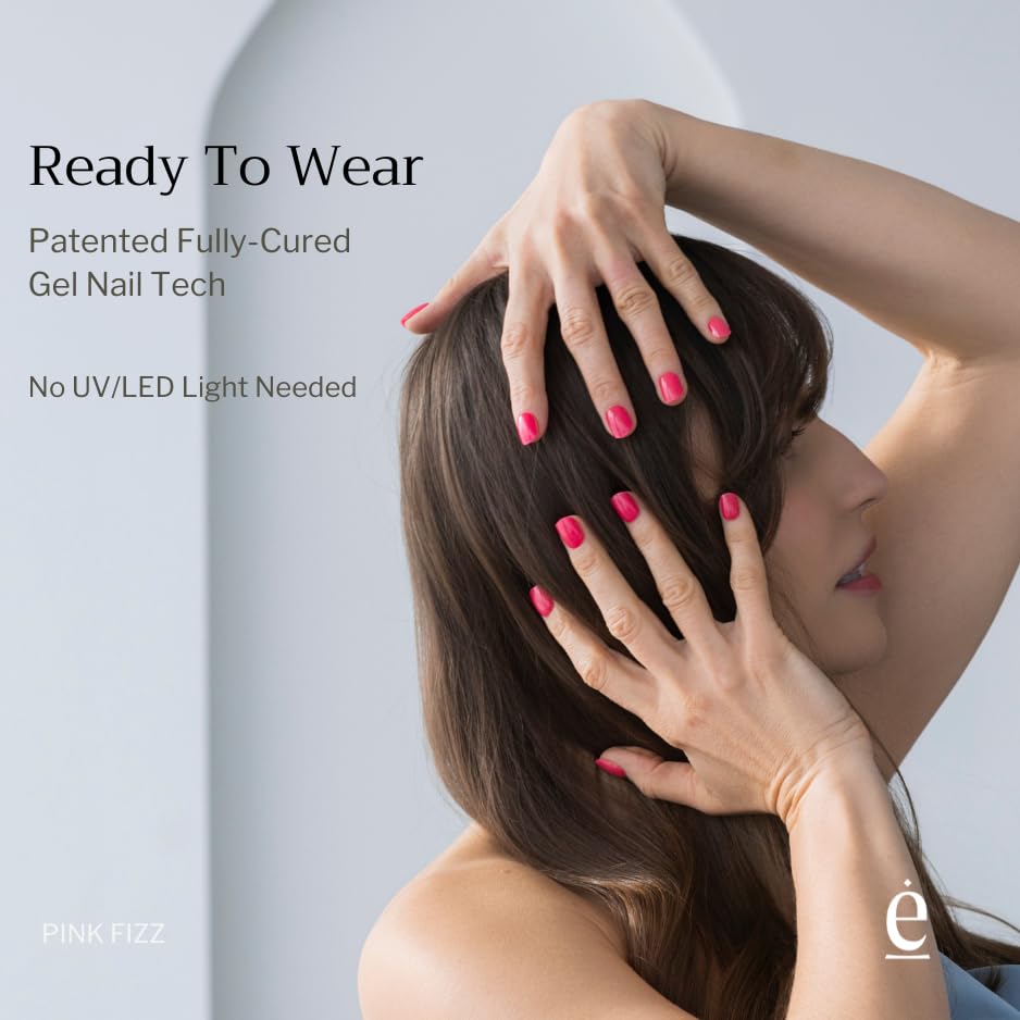 Fully-Cured Instant 100% Real Gel Nails - SKIP the UV/LED/SUN! Instant Salon Look Manicure That’s Safer & Easier Than Semi-Cured | No Dry Time, No Damage, 14+ Days Wear, Toxin-Free (Pink Fizz)