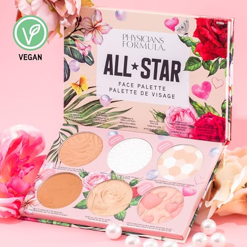 Physicians Formula All-Star Face Palette, Velvety-Smooth Buildable & Blendable Formulas,Versatile Matte and Multidimensional Shades, Cruelty-Free & Vegan