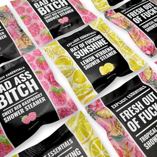 Shower Steamer Gift Set, 3 Pack, Raspberry, Lemon, Tropical Scents