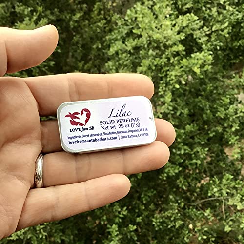 Compact Personal Lilac Solid Perfume | Luxurious Artisan Spa Gift for Her | Convenient, fits in your purse or travel bag | Lilac Perfume