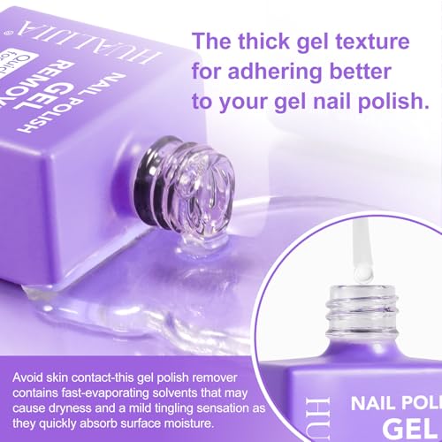 Gel Nail Polish Remover, (2pcs) Gel Polish Remover for Nails, No Need for Foil, Quick & Easy Polish Remover In 3-5 Minutes, No Need Soaking Or Wrapping-0.5 floz