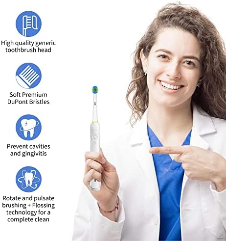 Replacement Brush Heads Compatible with Oral B Braun Electric Toothbrush - Floss Toothbrush Head Fits for Oral B Pro 1000 Genius Smart Series (12 Pack)