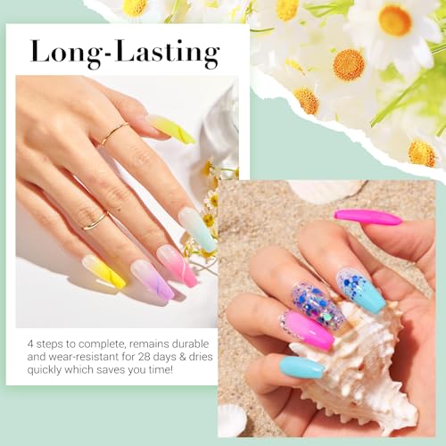 AZUREBEAUTY 170Pcs Dip Powder Nail Kit, 36 Color Neon Bright Blue Yellow with Dipping Powder Base/top Coat Activator Liquid Set & Removel Kit for French Nail Art Salon DIY Home