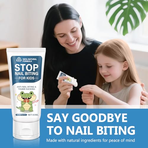 Nail Biting Prevention-Nail Biting Treatment for Kids-Anti-Nail Biting Thumb Cream for Kids-100% Natural Bitter Formula-No Additives-Protects Nails Healthy Nail Growth-Safe for Children, 60ml