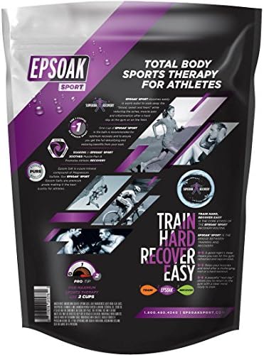 Epsoak Sport Lavender Epsom Salt for Athletes - 5 lbs. Soothing Therapeutic Soak with Lavender Essential Oil