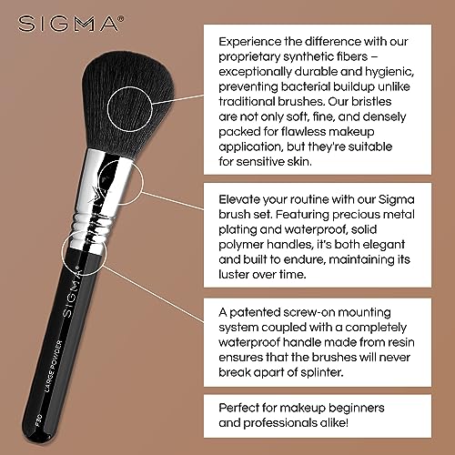 Sigma Beauty Makeup Brush Set – 7-Piece Travel Makeup Brushes for Flawless Application of Foundation Makeup, Blending, Contour, Eyeshadow & Brow Makeup – Compact & Stylish Carrying Case (8 pcs)