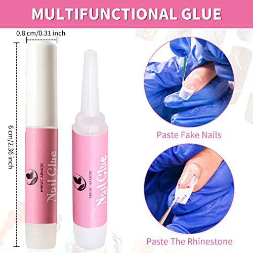 50Pcs Nail Glue for Acrylic Nails Press On Nails Professional Nail Tip Glue Long Lasting Nail Adhesive Glue Super Bond for False Nails Adhesive for Fake NailsTips 0.07oz