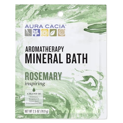 Aura Cacia Aromatherapy Mineral Bath, Inspiring Rosemary, 2.5 Ounce Packet (Pack of 3)