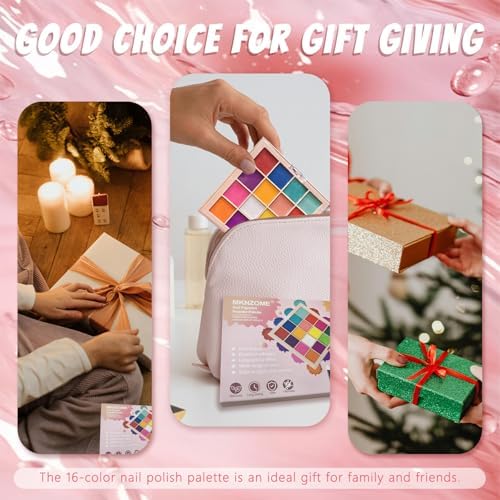 Nail Pigment Powder Palette, 16 Colors Solid Pigment Powder for Nails Set Pigmentos para Uñas, Nail Art Palette Manicure DIY Accessories