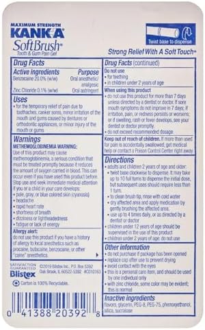 Kank-A Soft Brush Tooth & Gum Pain Gel - 0.07 oz, Pack of 2