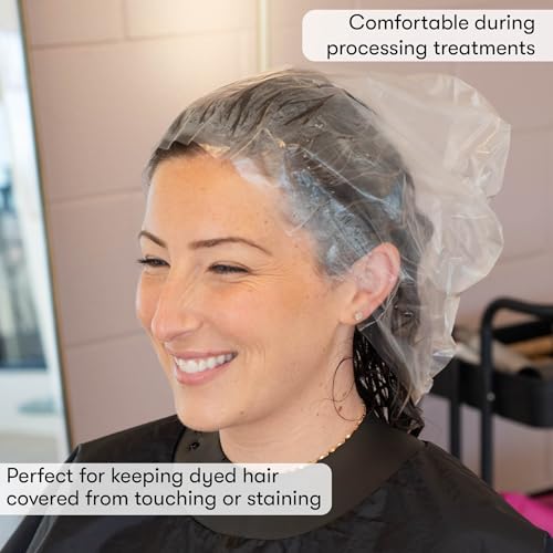 FRAMAR XL Processing Caps For Hair Color - Disposable Shower Caps For Women, Hair Coloring Cap, Processing Cap Disposable, Salon Essentials – No Elastic Trim – 50 Count