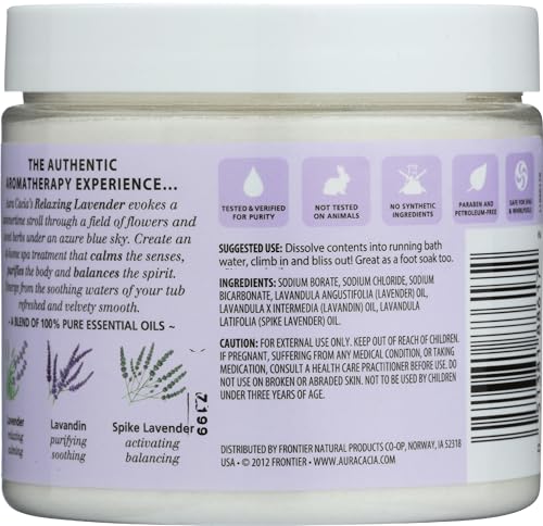 Aura Cacia Relaxing Lavender Aromatherapy Mineral Bath | 16 oz. Jar