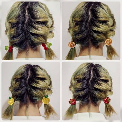 8PK Mini Fruit Hair Claw Clips for Girls Cute Cherry Lemon Strawberry Orange Hair Clip Fun Summer Hair Accessories