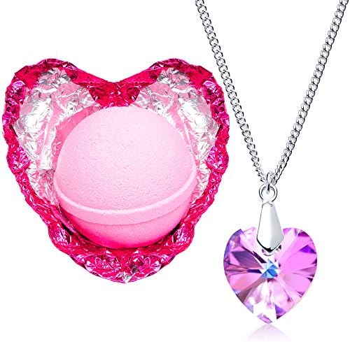Love Potion Bath Bomb with Necklace Created with Crystal Extra Large 10 oz. Made in USA